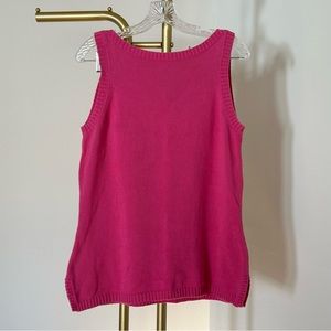 Pretty in pink boatneck sleeveless sweater
